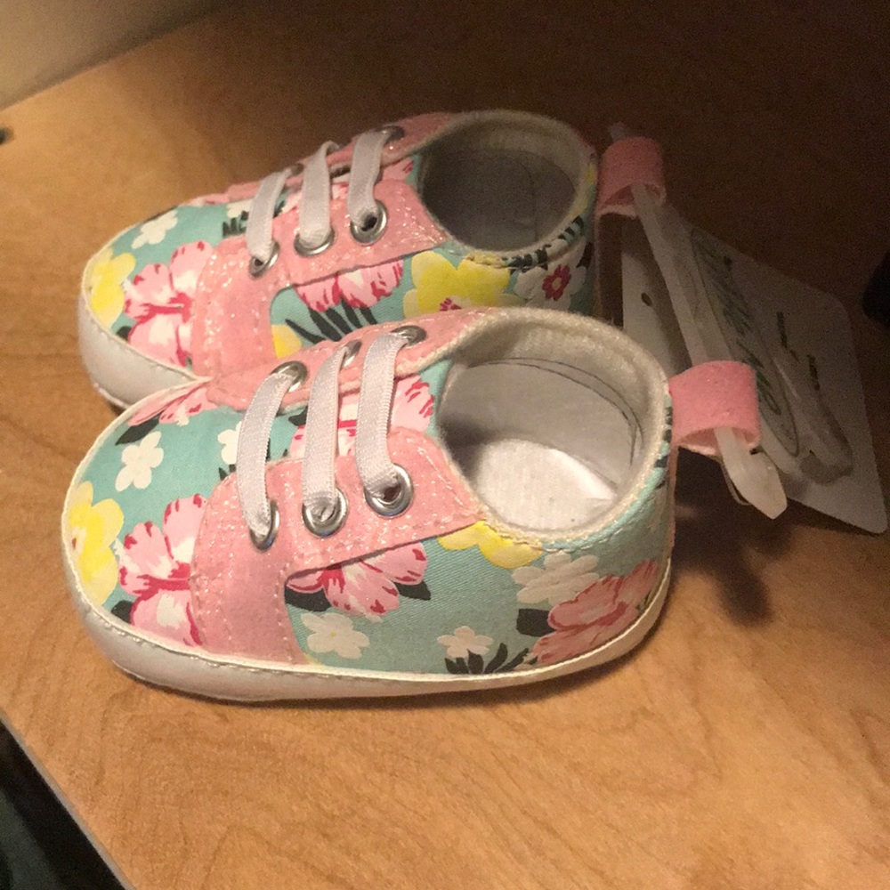 Little me floral baby shoes
